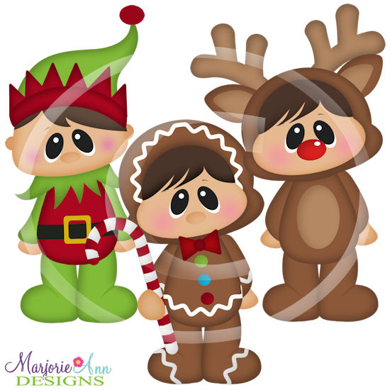 Christmas Costume Kids SVG Cutting Files + Clipart - Click Image to Close
